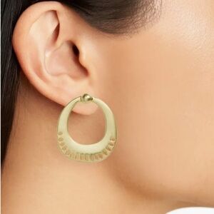 MADEWEL eyelet Lace Statement Earrings vintage gold color